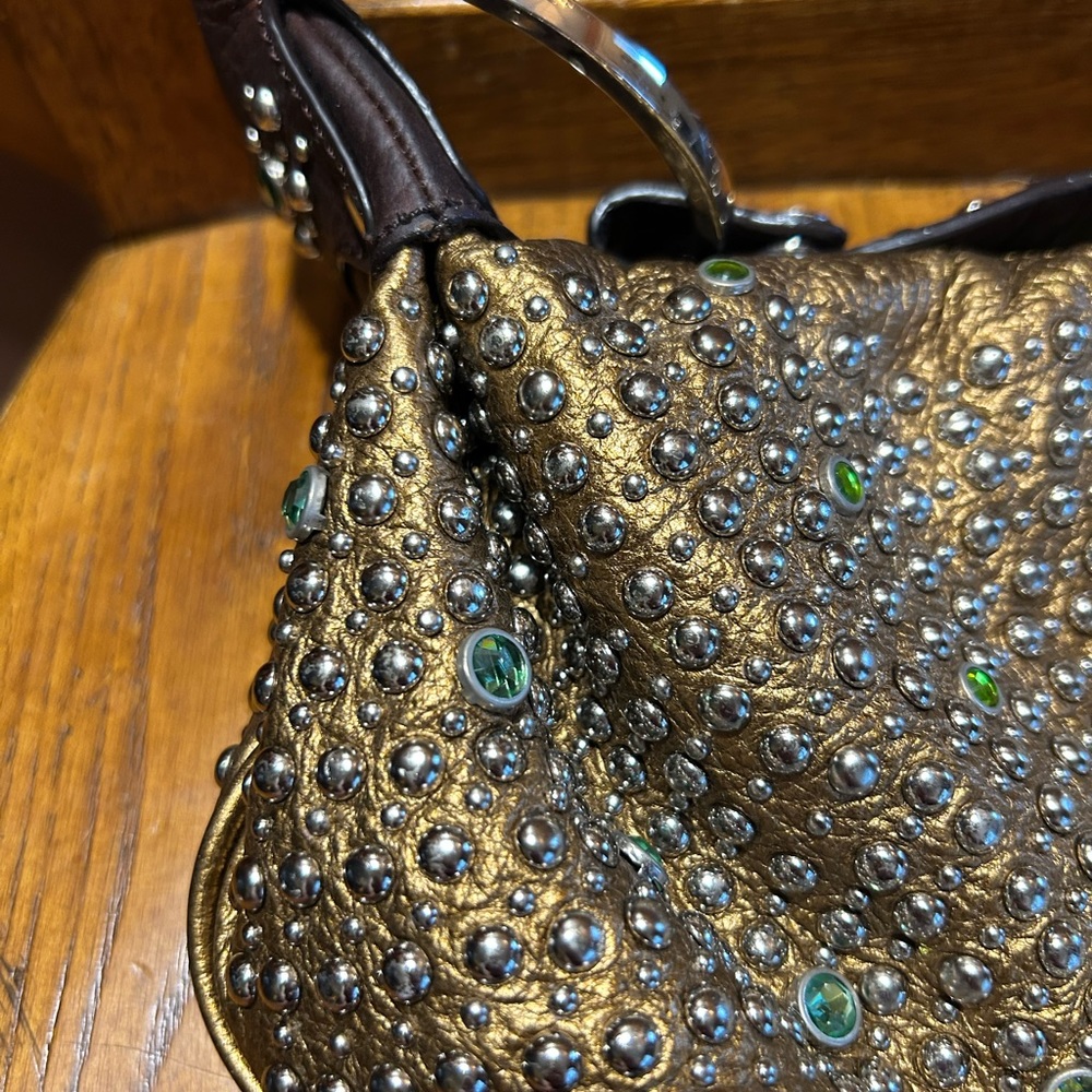 Cole Haan G Series Bronze Leather Studded Handbag/Wristlet Like New!! - Picture 8 of 13